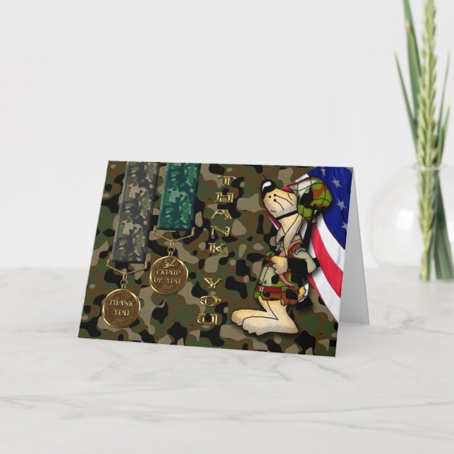Tack Soldier medal card Kort (Framsida)