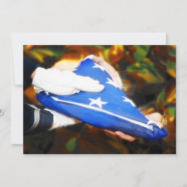 "Tack" Soldier Receive the American Flagga Inbjudningar (Framsida)