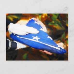 "Tack" Soldier Receive the American Flagga Vykort