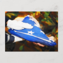 "Tack" Soldier Receive the American Flagga Vykort