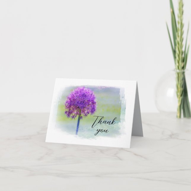 Tack Söt Lila Flower Photo Art Kort (Framsida)