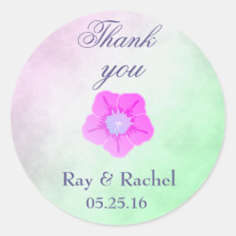 Tack Söt Lila Flower Runt Klistermärke