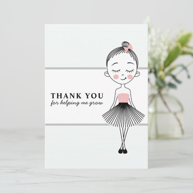 Tack Söt Tjejlärare Kort (Stående Fram)