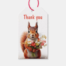 Tack Squirrel Cute Woodland Animal Presentetikett