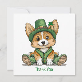 Tack St. Patrick's Day Corgi Hund Kort
