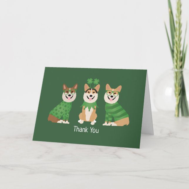 Tack St patricks day Pembroke Welsh Corgi Hund (Framsida)