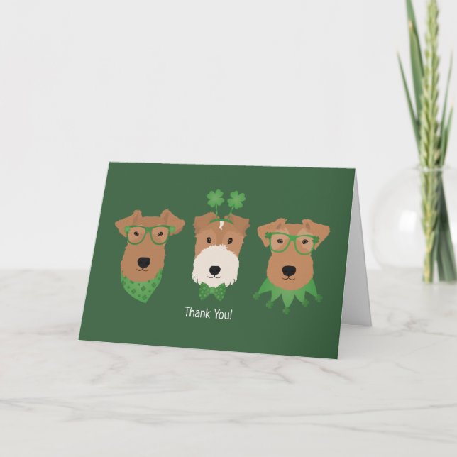 Tack St patricks day Welsh Terrier Hundar Kort (Framsida)