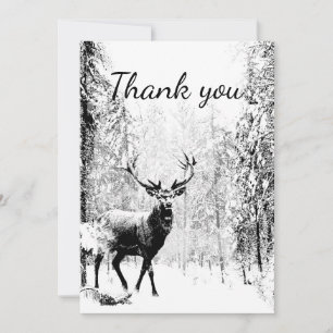 Tack Stag Hjort Animal Forest Art Kort