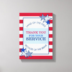 Tack Stars Rand Patriotic Veteran Service Canvastryck