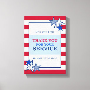 Tack Stars Rand Patriotic Veteran Service Canvastryck