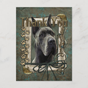 Tack - stenTassar - Great dane - Grått Vykort