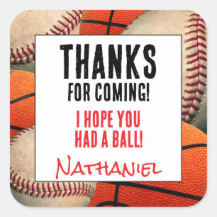 Tack Sticker Baseball Basketboll Etikett