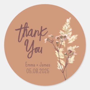 Tack Sticker för målade Wildblommor Runt Klistermärke