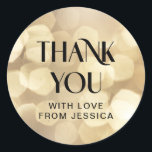 TACK! Sticker guld Glitter Runt Klistermärke<br><div class="desc">TACK! Guld Glitter Sticker. Redigera dina på några minuter.</div>