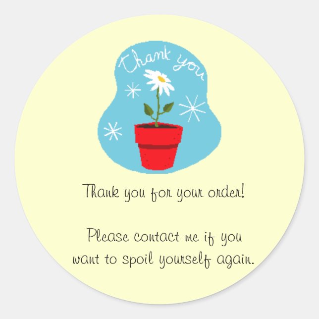 Tack, Sticker Runt Klistermärke (Framsida)