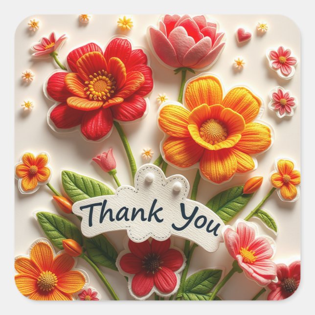 Tack Stickers Fyrkantigt Klistermärke (Framsida)