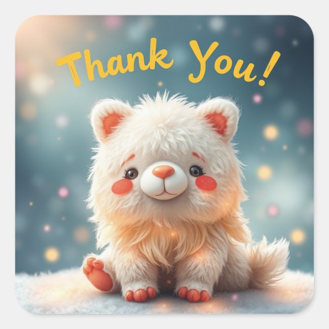 Tack Stickers Fyrkantigt Klistermärke (Framsida)