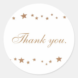 Tack, Stickers, Guld Stars Bröllop Runt Klistermärke