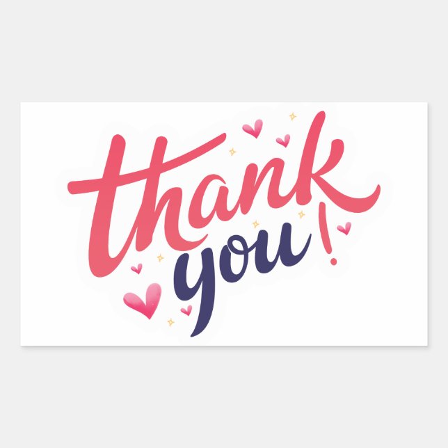 Tack Stickers Rektangulärt Klistermärke (Framsida)