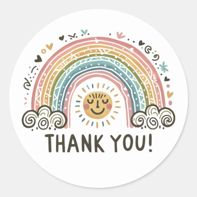 Tack Stickers Runt Klistermärke (Framsida)