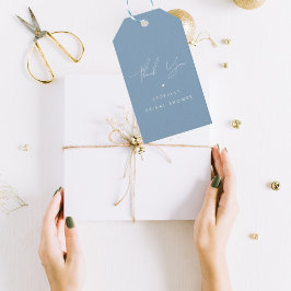 Tack Stilig Någonting Blått Bröllopsdusch Presentetikett