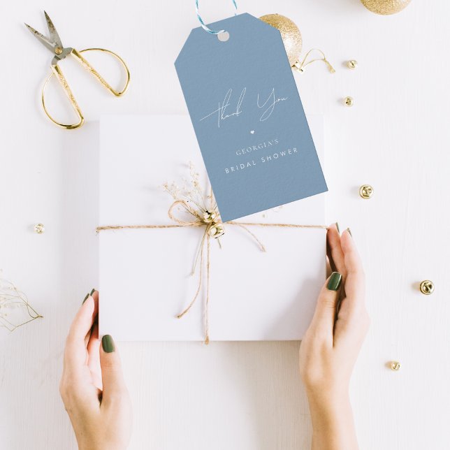 Tack Stilig Något Blått Bröllopsfest Presentetikett (Skapare uppladdad)