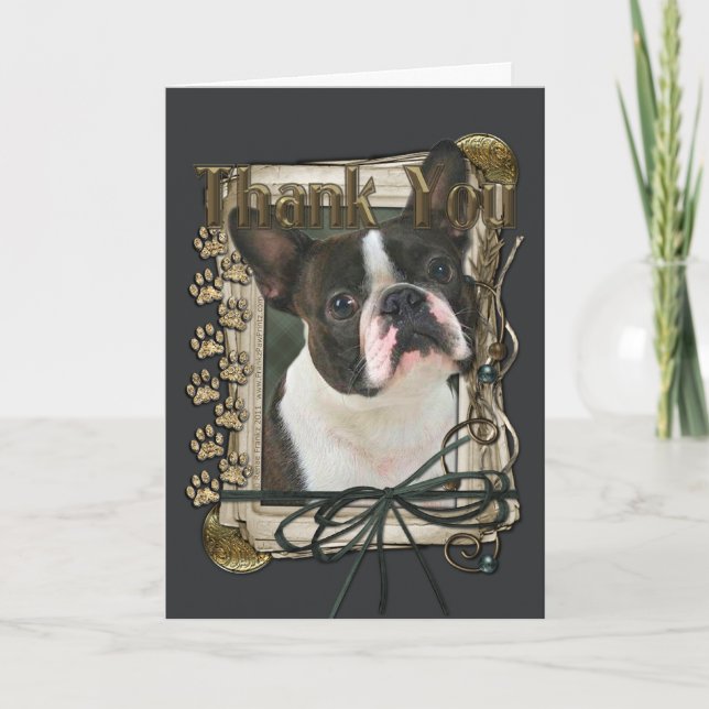 Tack - Stone Tassar - Boston Terrier Kort (Framsida)
