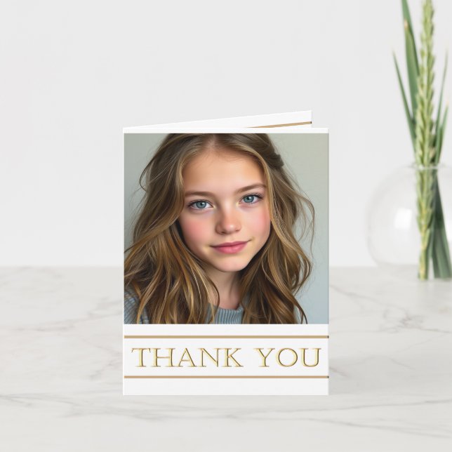 Tack Student Simple Guld Kort (Framsida)