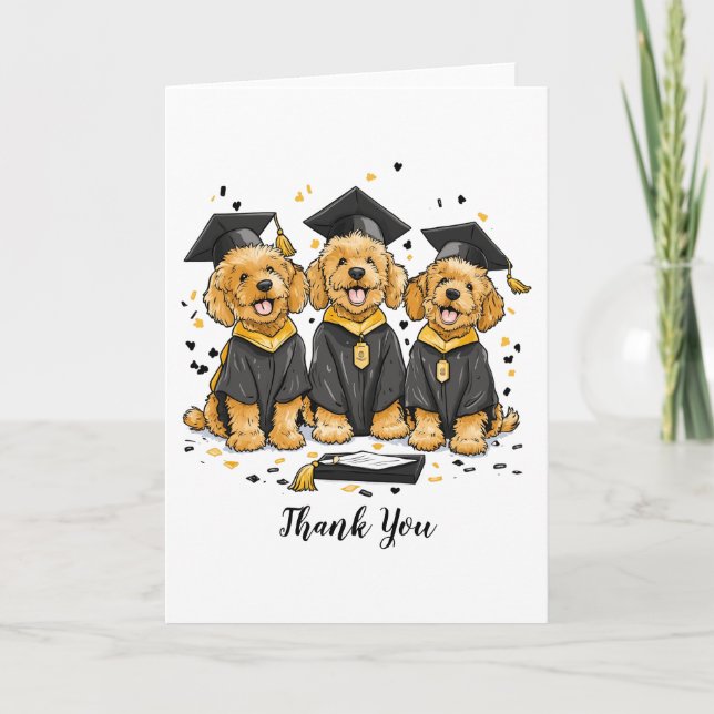 Tack Studenten Goldendoodle Hundar (Framsida)