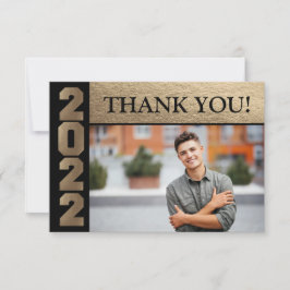 Tack, Studenten, klass 2022, svart Guld Tack Kort