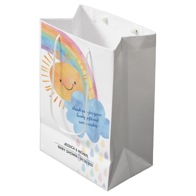 Tack Sunshine Rainbow Baby Shower (Framsidan Vinklad)