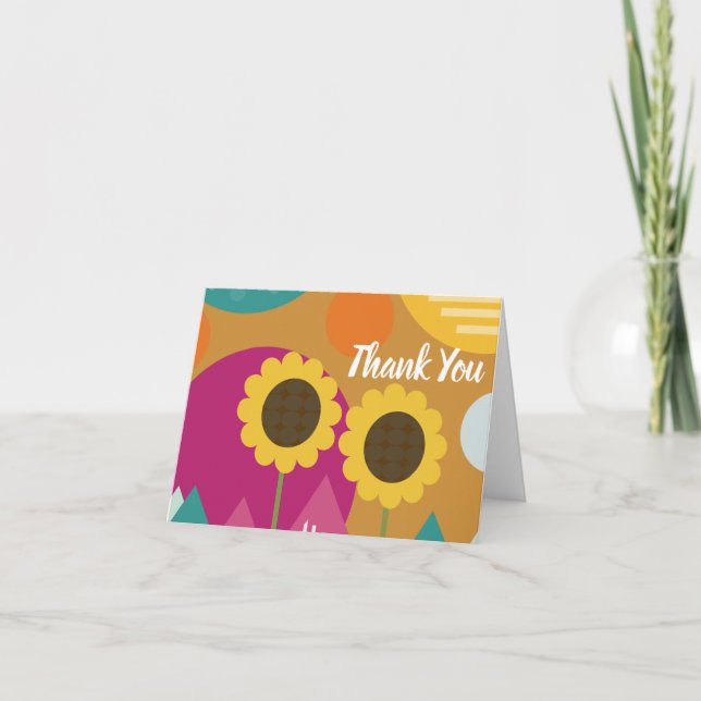 Tack Sunshine Sunblommblommor Party Cards (Framsida)