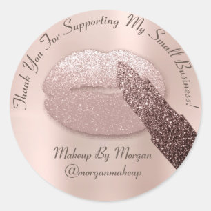 Tack Support Small Business Makeup Artist Kis Runt Klistermärke