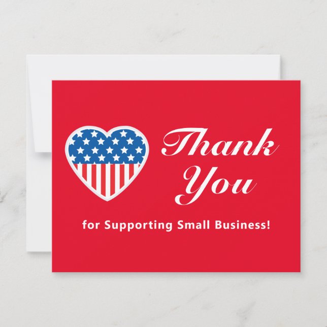 Tack Support Small Business Patriotic Kort (Framsida)