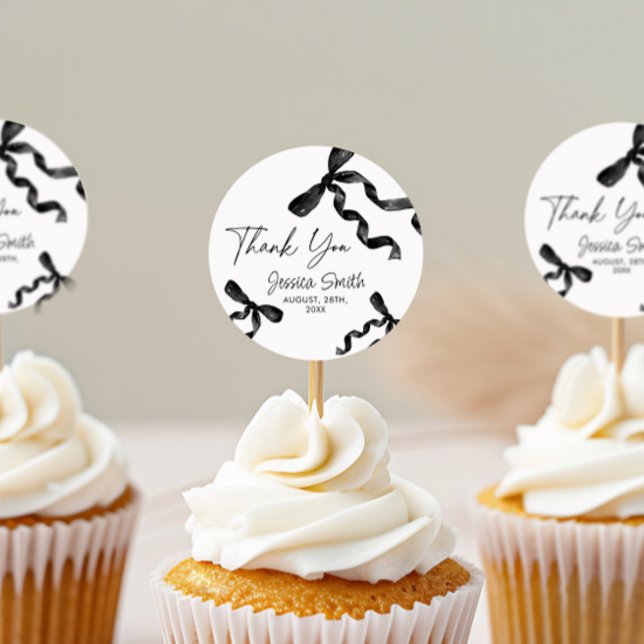 Tack Svart Båg Sticker Runt Klistermärke (Skapare uppladdad)