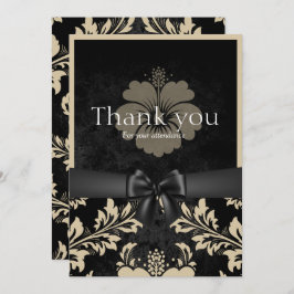 Tack svart band, beige inbjudan