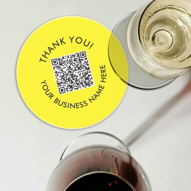 Tack | Svart Gult QR-kod för enkel webbplats Underlägg (Skapare uppladdad)