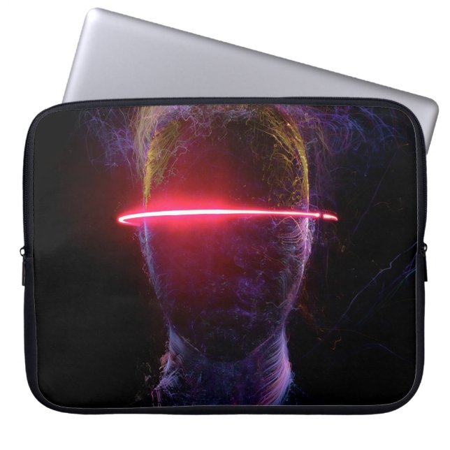 Täck svart kaleidoskop-abstrakt laptop fodral (Framsidan)