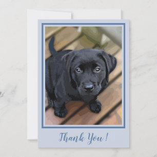 Tack Svart lab marionett - Blue Cute Labrador Hund Kort
