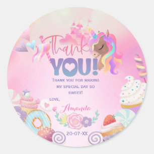 Tack, Sweet Birthday Gift Märkres Runt Klistermärke