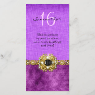 "Tack" "sweet sixteen" rosa svarta gemen Tack Kort