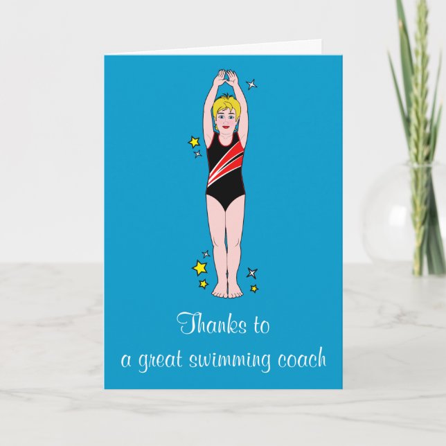 Tack: Swimming Coach Tack Kort (Framsida)