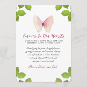 Tack Sympathy Butterfly-minneskort