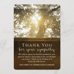 Tack Sympathy Card Golden Träd Nostalgia Kort