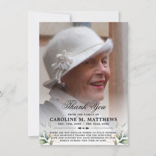 Tack Sympathy Funeral Memorial PHOTO (Framsida)