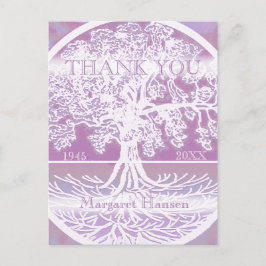 Tack | sympati | Livets träd Rosa Vykort