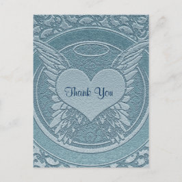 Tack | sympati | Ljusblå Vykort