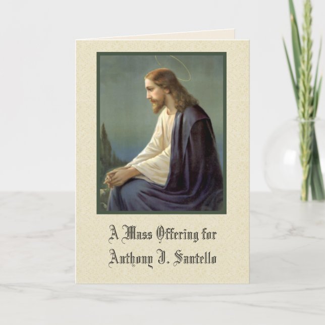 Tack Sympati Medkänsla Sorgsen Jesus Kort (Framsida)