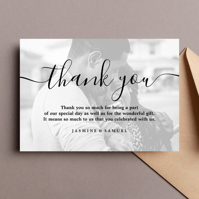 Tack tack Anpassad bröllopsfoto  Kort (Wedding Thank You Card)