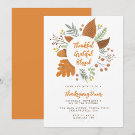 Tack, tack och lov, Thanksgivingens middag Inbjudningar